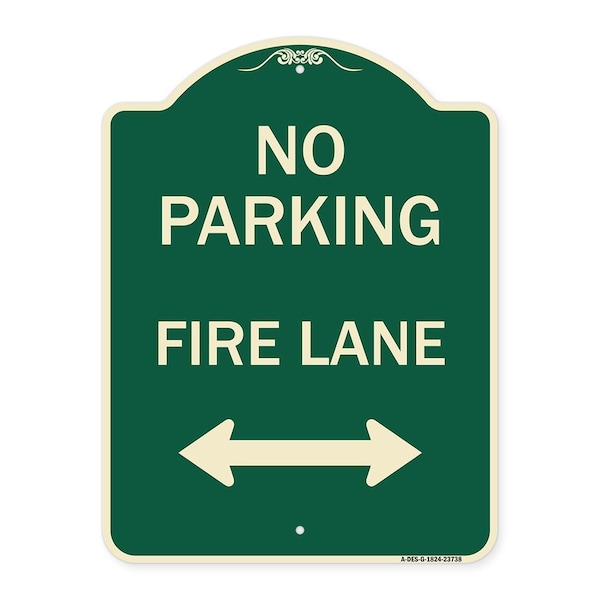 Signmission No Parking Fire Lane W/ Bidirectional Arrow Heavy-Gauge Aluminum Sign, 24" x 18", G-1824-23738 A-DES-G-1824-23738 - main